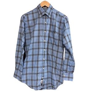 Peter Millar Blue Plaid Button Down Shirt Men’s Size S